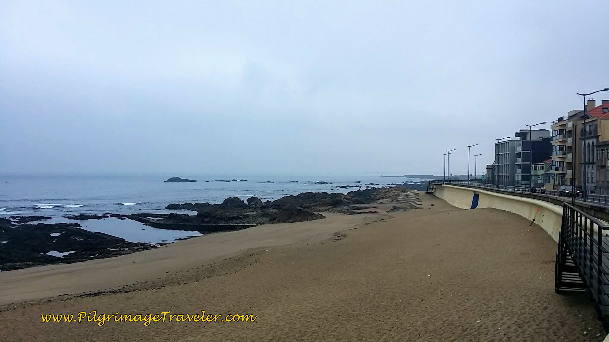 Praia do Ourigo on the Atlantic on day fifteen of the Camino Portugués on the Senda Litoral