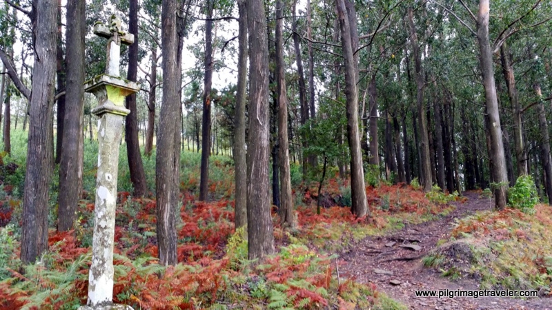 The cruceiro marks the way to the top of Monte Pedroso, Galicia, Spain, near Santiago de Compostela.