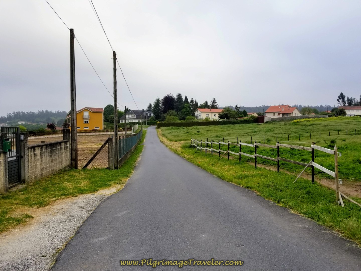 Pavement Through the Rural Way on day one of the Camino Finisterre