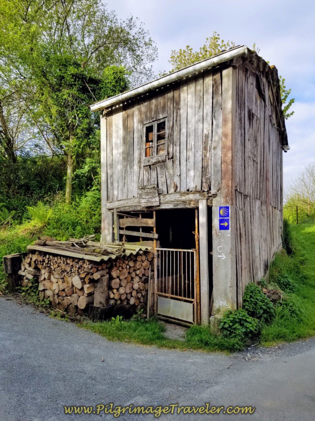 Turn Right at Quaint Woodshed on Day four of the Camino Inglés