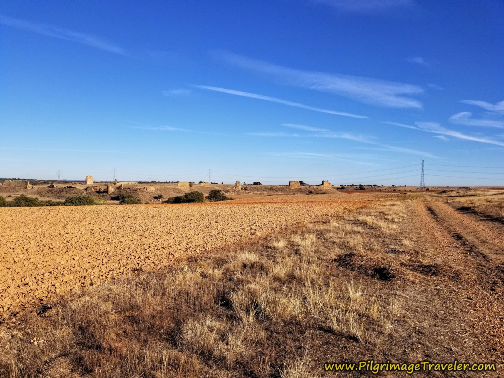 Ruined City of Old Zamora Ahead on the Vía de la Plata from Montamarta to Granja de Moreruela