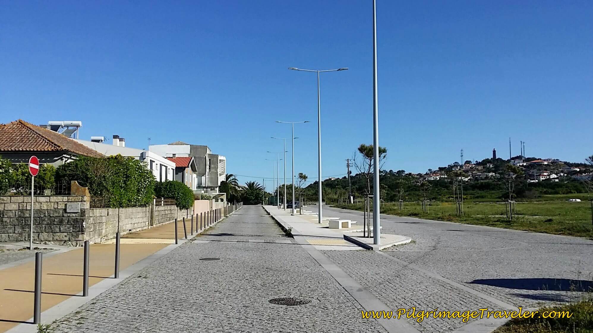 Walking Throught Carreço on day eighteen of the Camino Portugués on the Senda Litoral