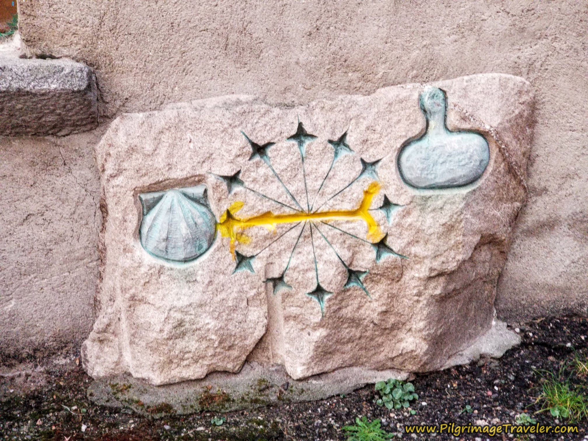 Special Carved Waymark on the Camino Sanabrés in Lubián