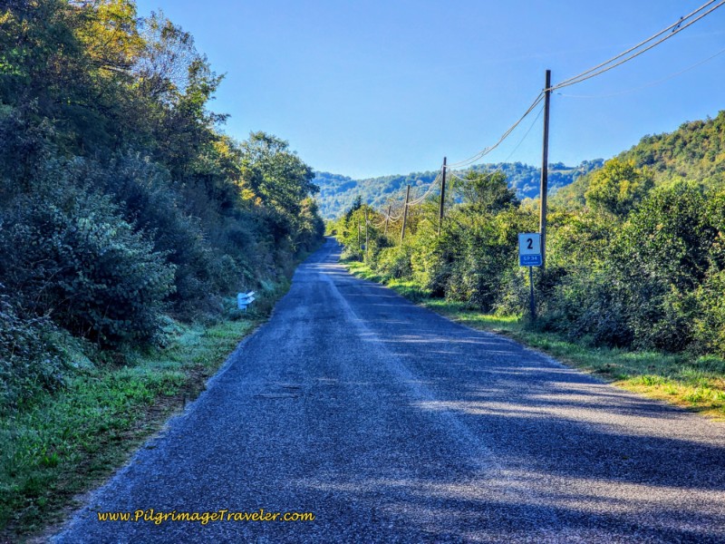 Way of St. Francis: Day Nineteen, Rieti to Poggio San Lorenzo - 2Km Marker Along the SP34