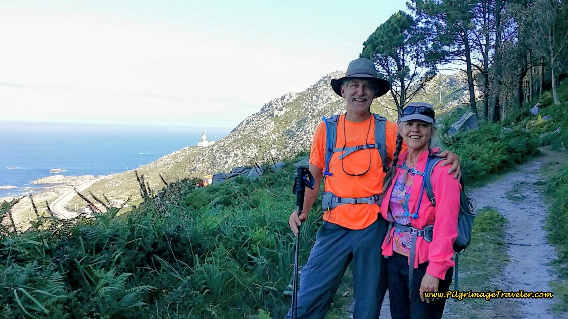 Rich and Elle on the Camiño da Portela on day twenty of the Portuguese Way, Coastal Route Rich and Elle on the Camiño da Portela