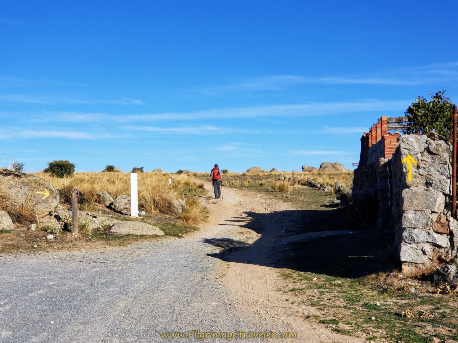 Left turn at Y-intersection on day one of the Camino Teresiano Left turn at Y-intersection on day one of the Camino Teresiano