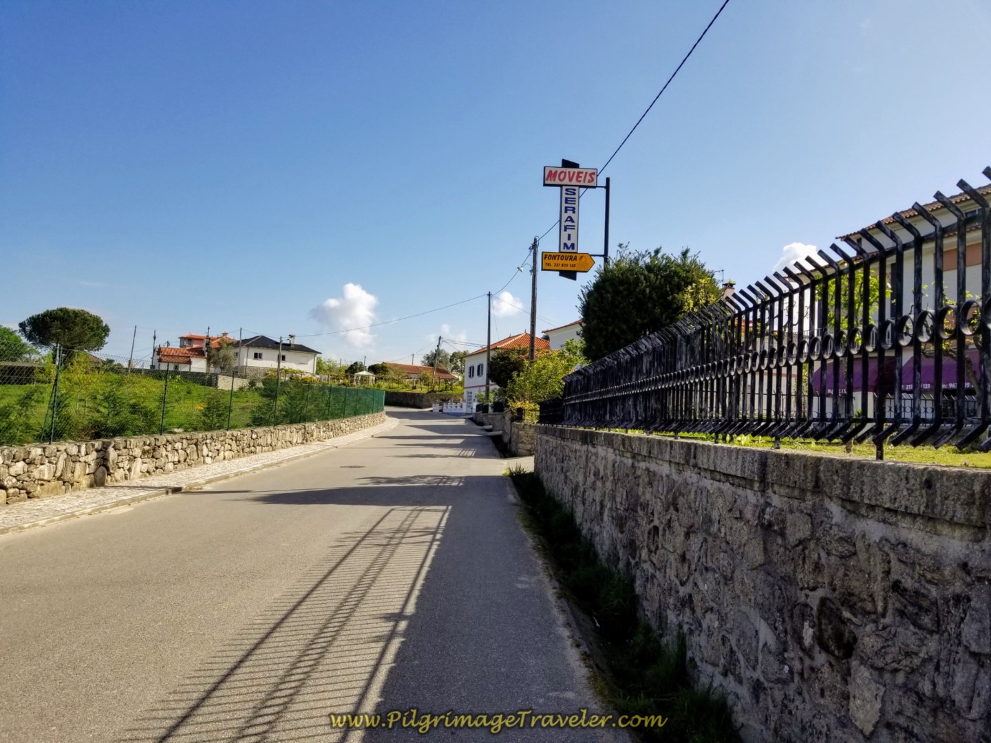 Walking Into Fontoura on day nineteen on the Central Route of the Portuguese Camino Walking Into Fontoura on day nineteen on the Central Route of the Portuguese Camino