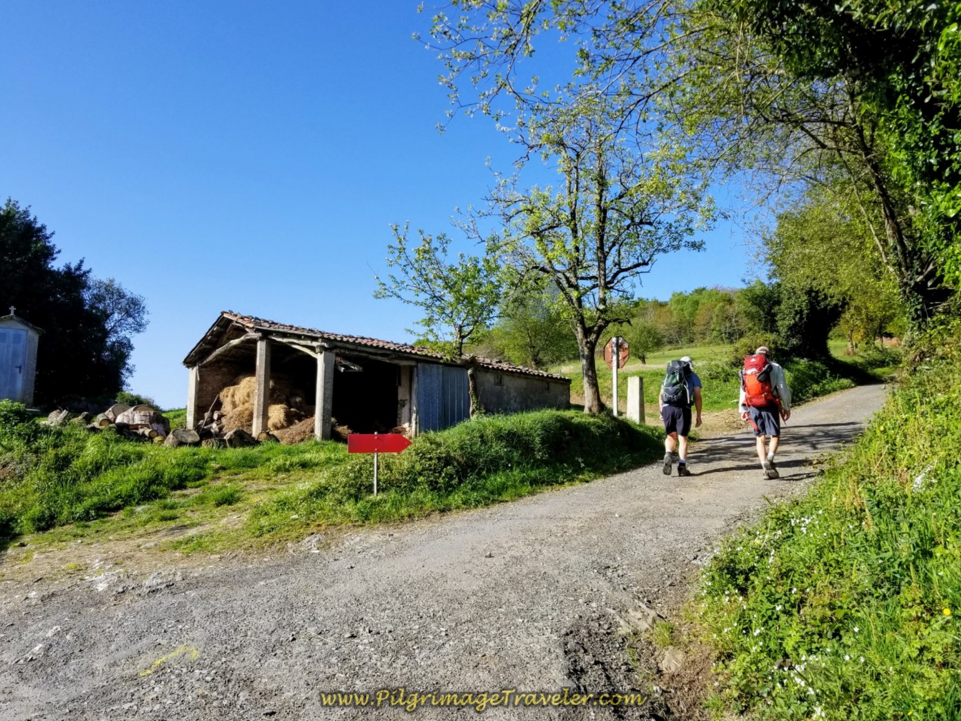 Rob and Rich Climbing Out of Vao on day six of the Camino Inglés
