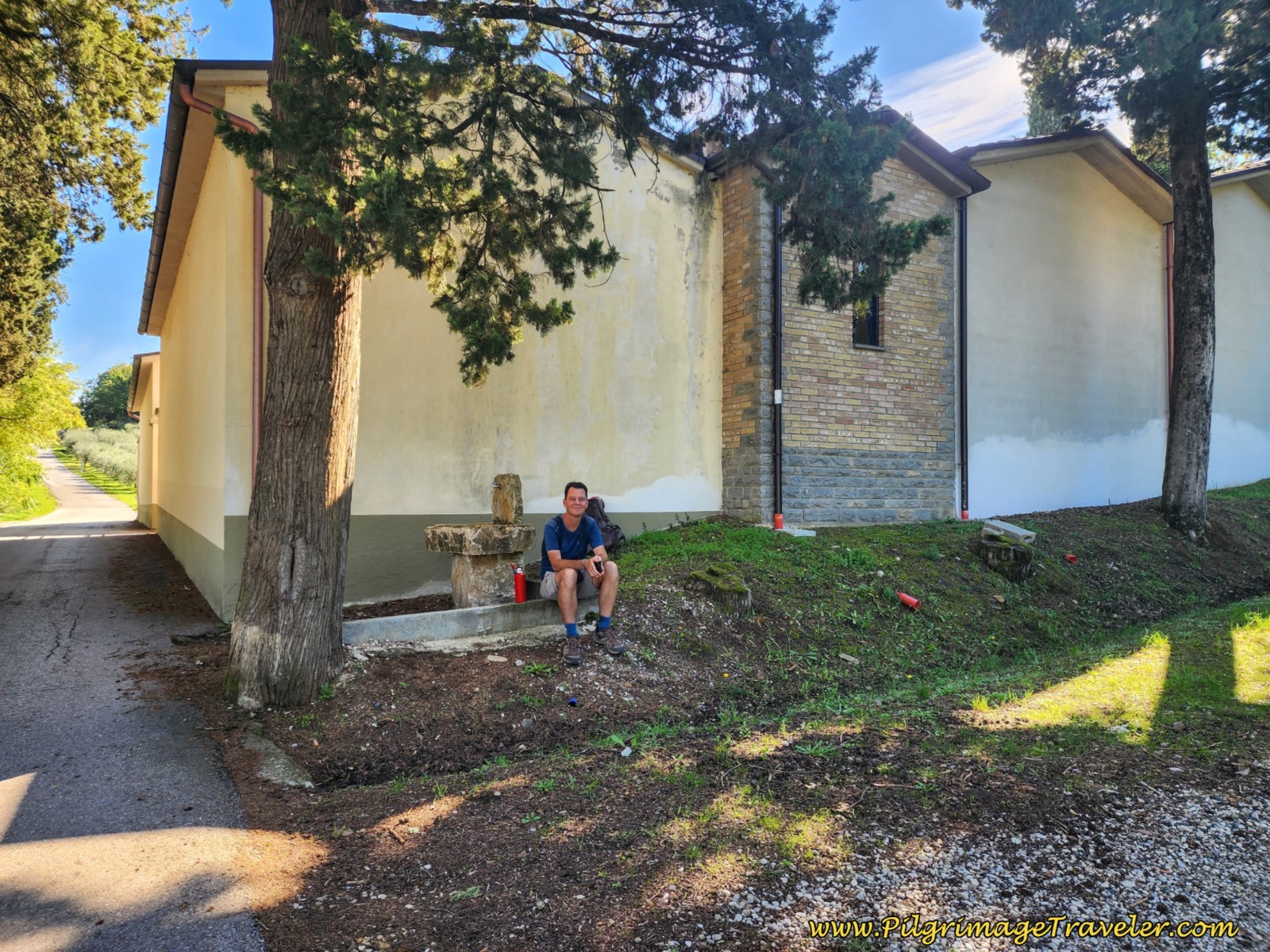 Fighille Cemetery and Fountain on day four of the Way of St. Francis from Sansepolcro to Citerna.