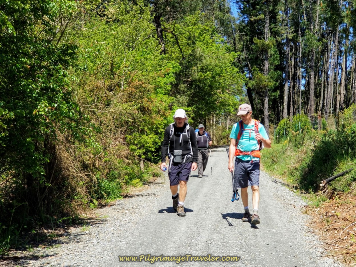 Rob, Steve and Rich Continue Onward on the Flat, Gravel Road on day five of the English Way