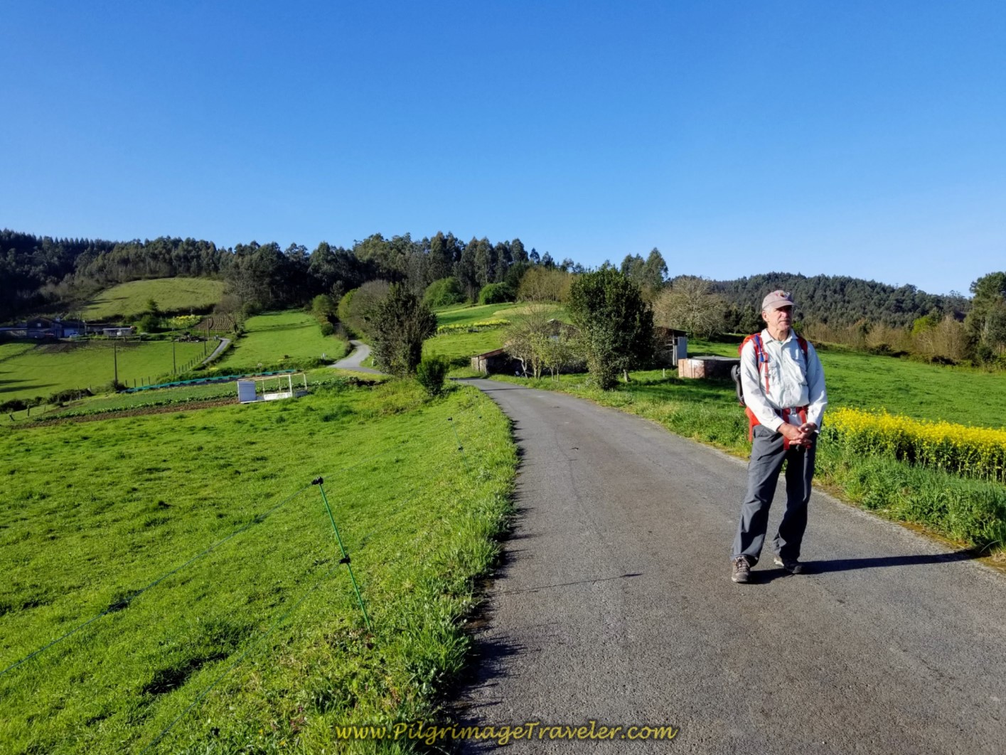 Rich on Flat Area But Not the Top on day two of the La Coruña Arm of the Camino Inglés