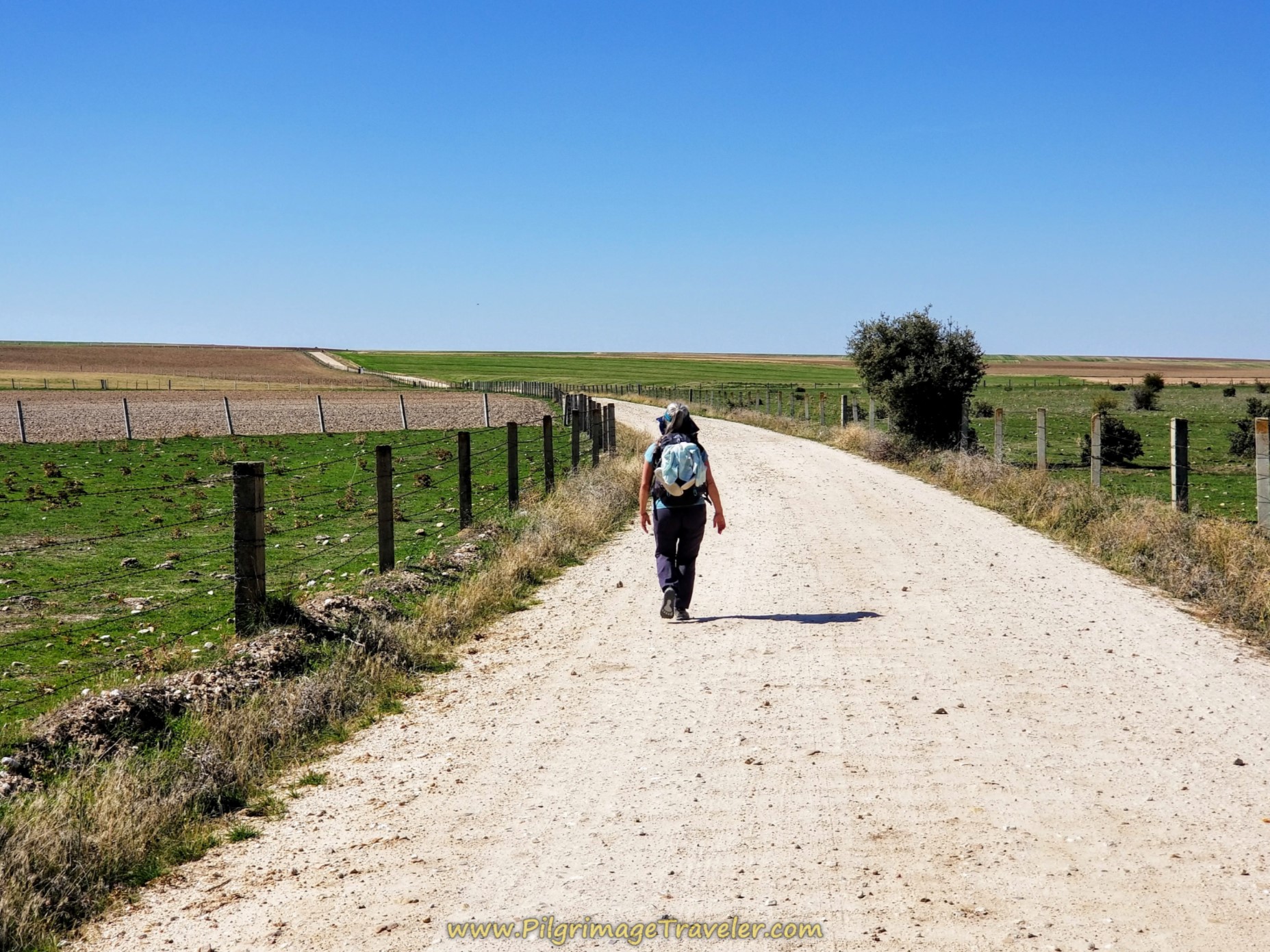 Elle on Open Road to Mancera de Abajo