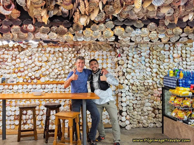 Rich and Miguel Sharing Happiness at the Pilgrim's Corner