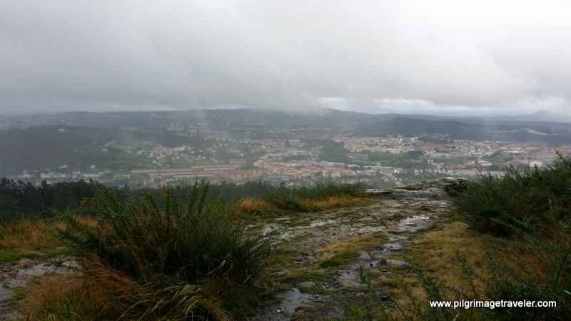 View of Santiago de Compostela from the top of Monte Pedroso, Galicia, Spain.