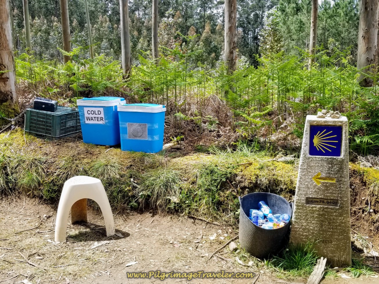 Camino Angel Water Station at Kilometer Marker 78.8 on day three of the Camino Inglés