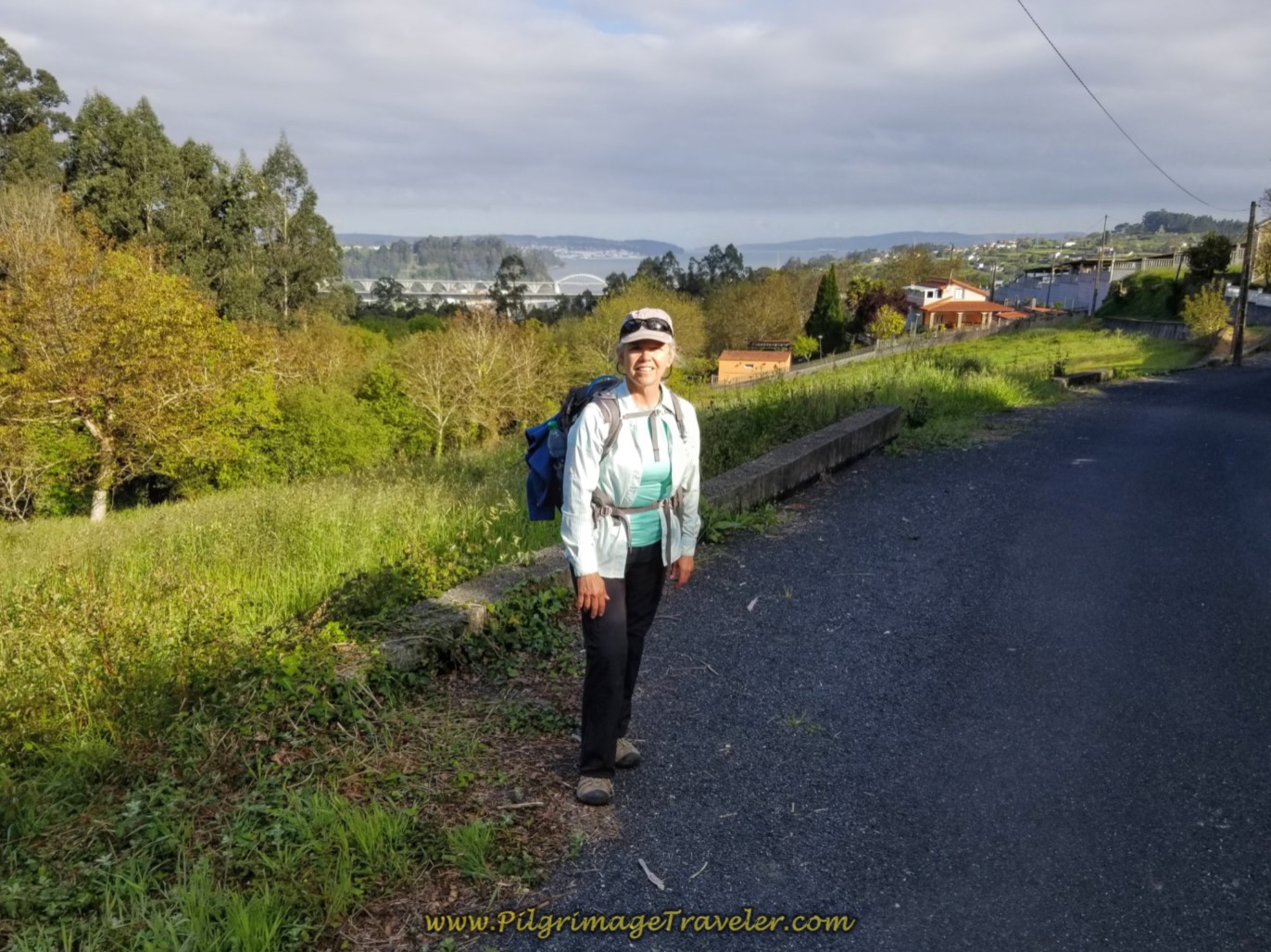 Elle at Halfway Point on day five of the Camino Inglés