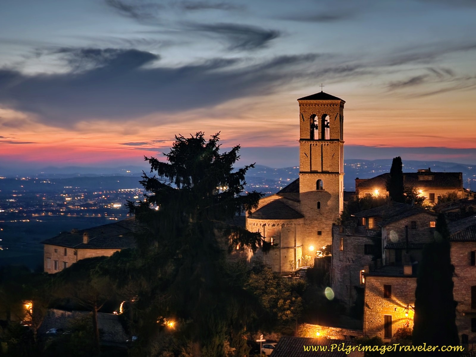 Sunset from the Piazza Santa Chiara