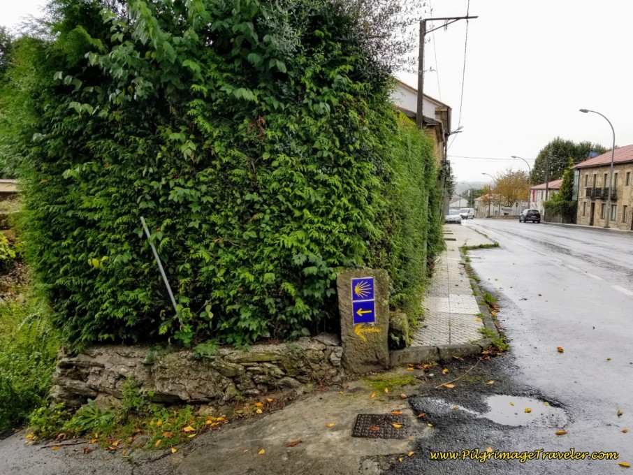 Leave the N-525 on this Path on the Camino Sanabrés, Estación de Lalín to Bandeira Leave the N-525 on this Path