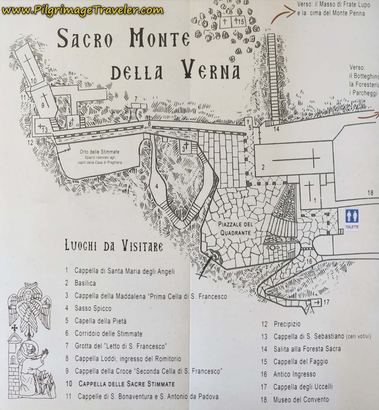 Map of the Sacred Mountain of La Verna