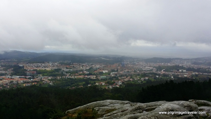 View of Santiago de Composela from the top of Monte Pedroso, Galicia, Spain.