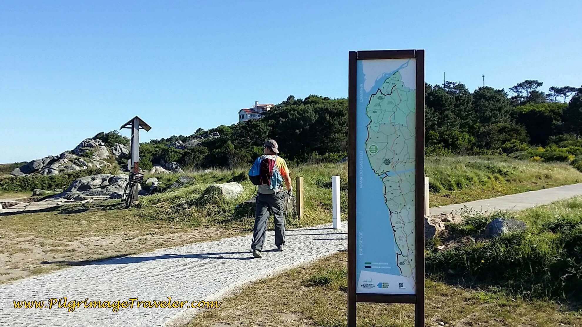 Right Turn on New Path to Montedor on day eighteen of the Camino Portugués on the Senda Litoral
