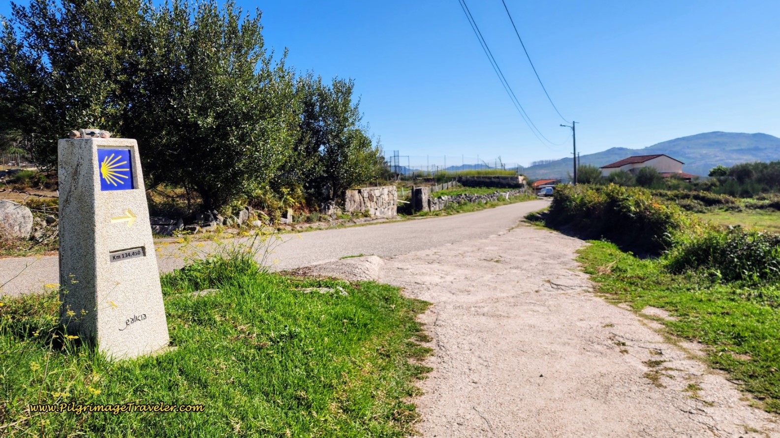 Ancient Road Joins O Cabreiro Street on day twenty, Camino Portugués da Costa Ancient Road Joins O Cabreiro Street