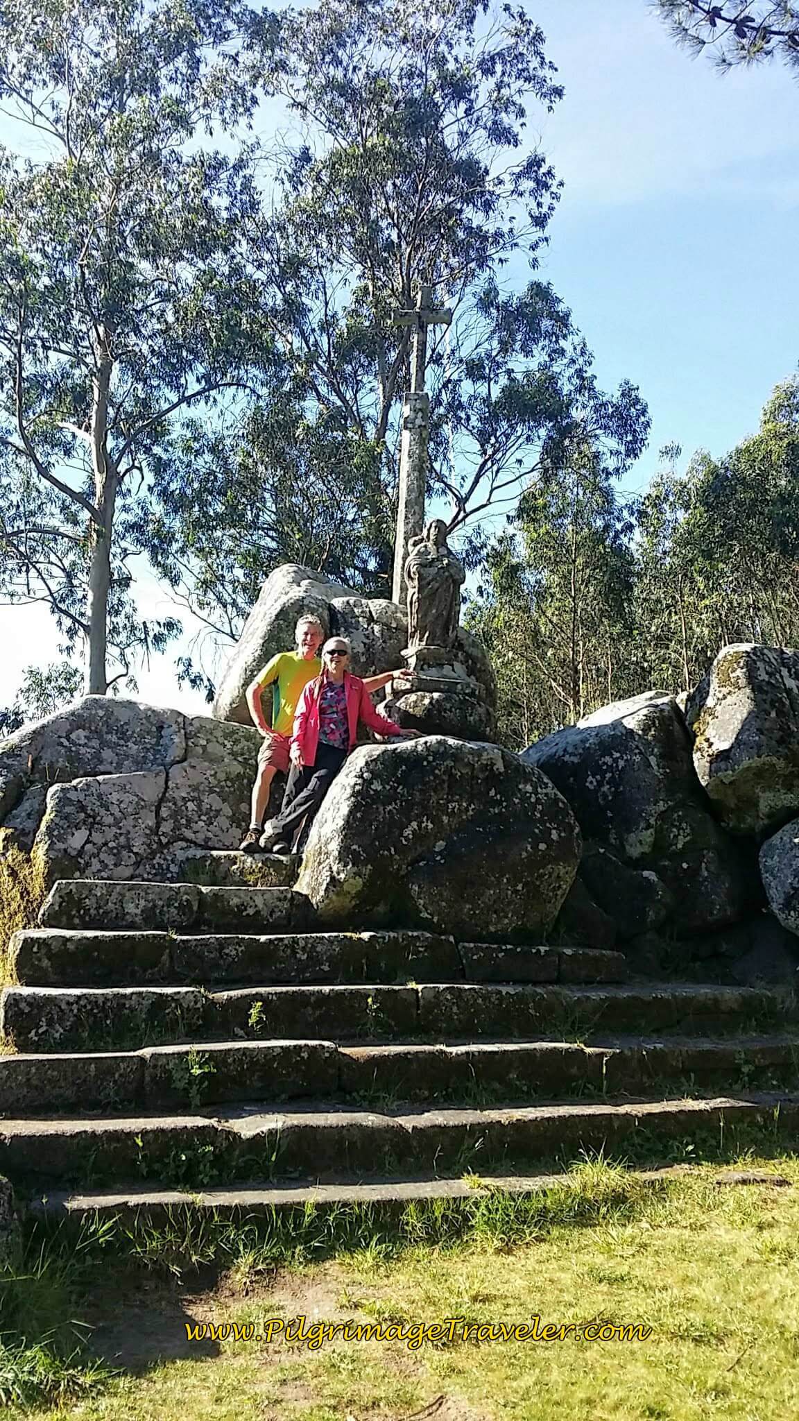 Cruceiro and statue of St. James at the top of Santiaguiño do Monte in Padrón on Day Twenty-Four, Portuguese Way