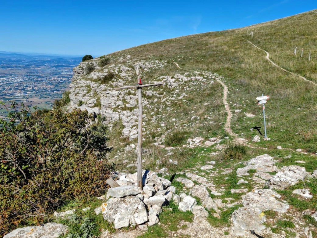 Way of St. Francis: Day Eleven, Assisi to Spello, Look Toward the Sasso Piano from the Top of the Monte Subasio Climb.
