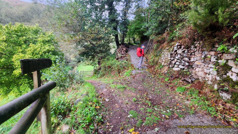 Stay Uphill to the Right By Fuente Sign