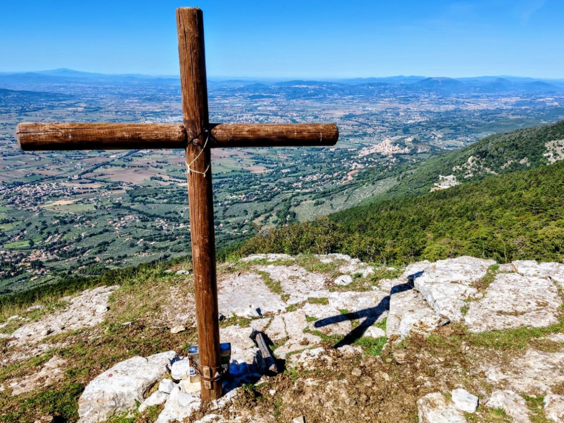 Way of St. Francis: Day Eleven, Assisi to Spello, the Cross at the Sasso Piano, the Top of the Climb Up Monte Subasio.