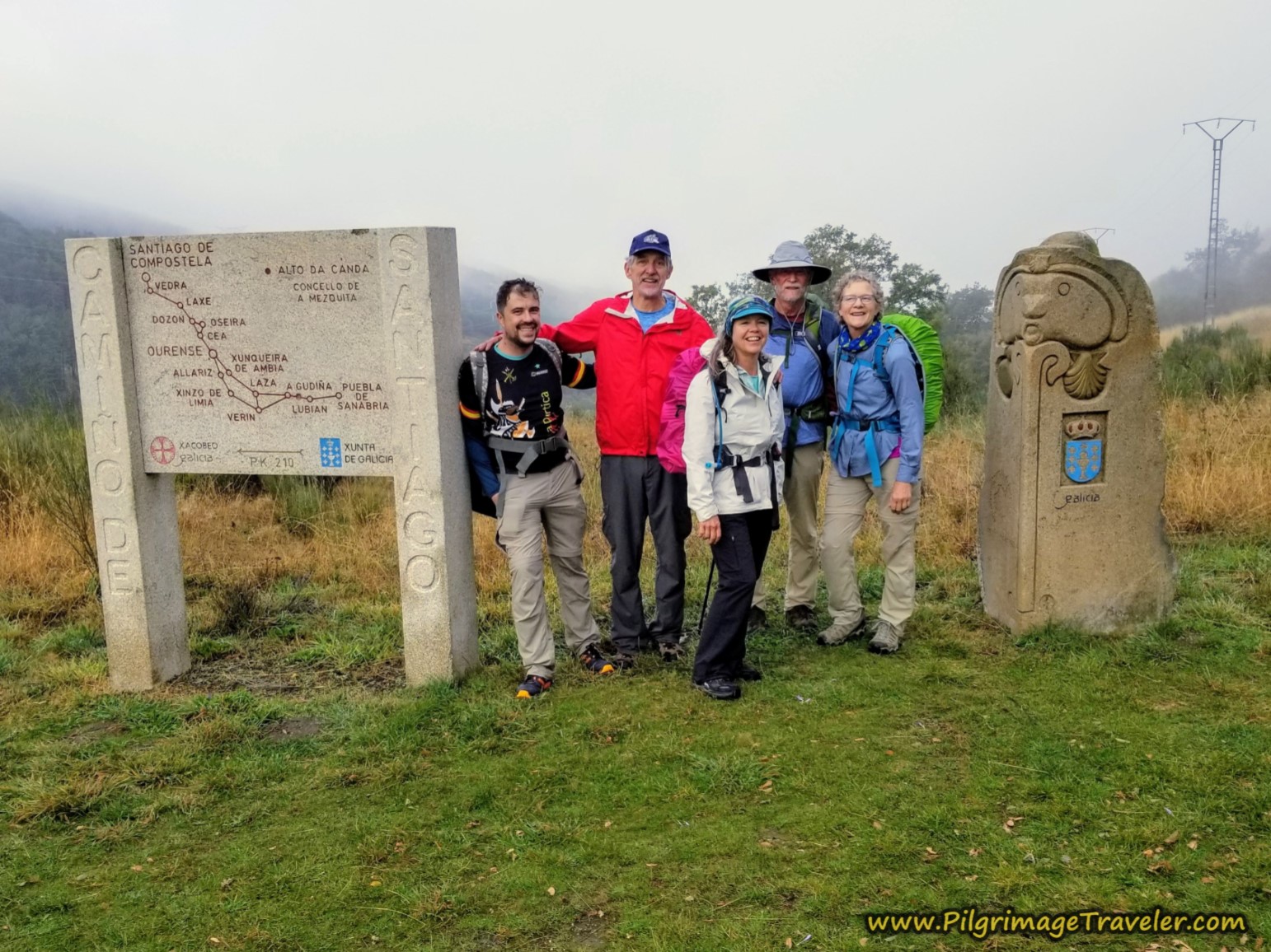 Pilgrim Group Photo Alto da Canda on the Camino Sanabrés from Lubián to A Gudiña
