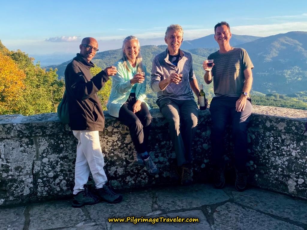 Happy Pilgrims Toast the Beginning of the Journey