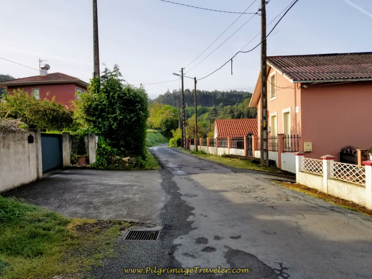 Southward on the Rural Rúa Travesa on day two of the Camino Inglés Southward on the Rural Rúa Travesa on day two of the Camino Inglés