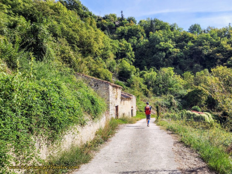 Way of St. Francis: Day Twenty, Poggio San Lorenzo to Ponticelli - Leaving Poggio Moiano on a Lane