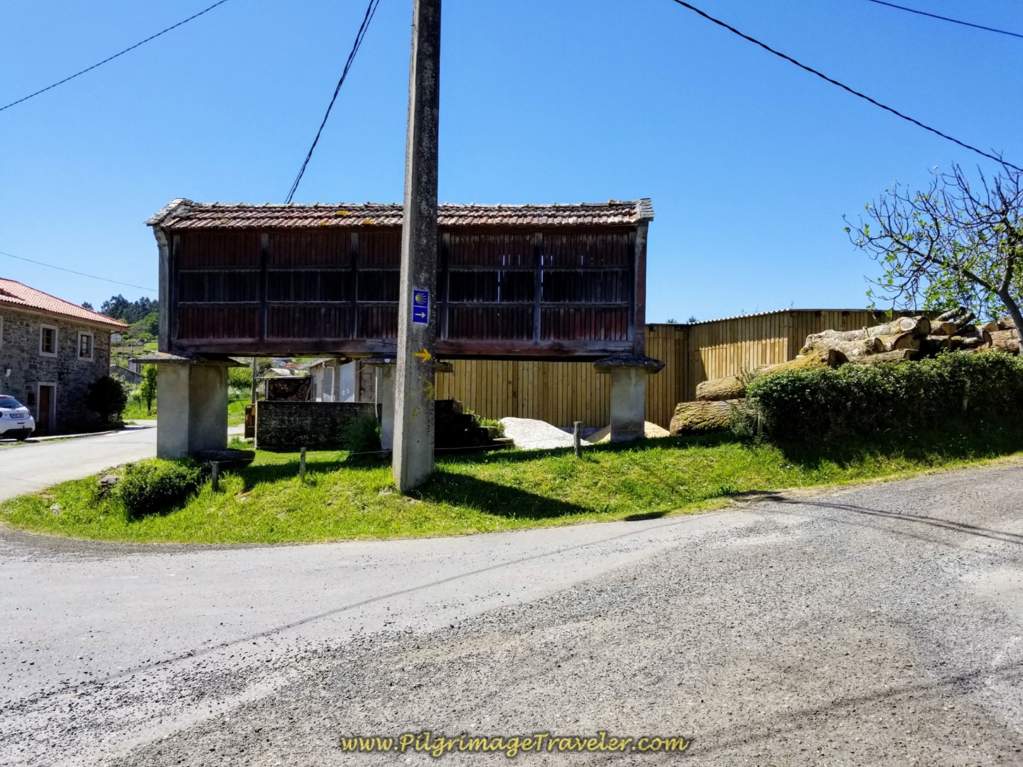 Right Turn After San Esteban Church at the Horreo on day five of the English Way