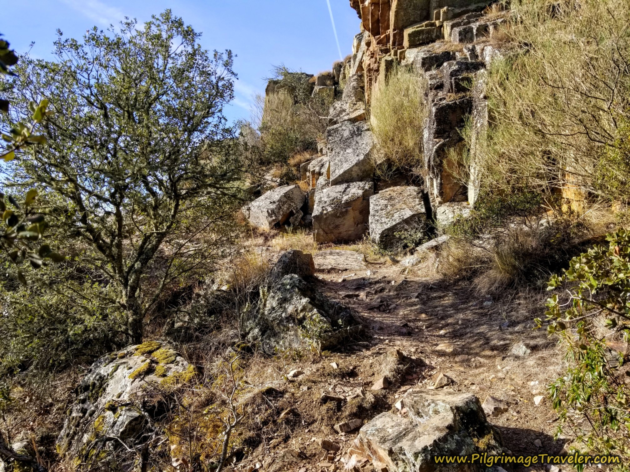 Rocky Path by the River on the Camino Sanabrés from Granja de Moreruela to Tábara
