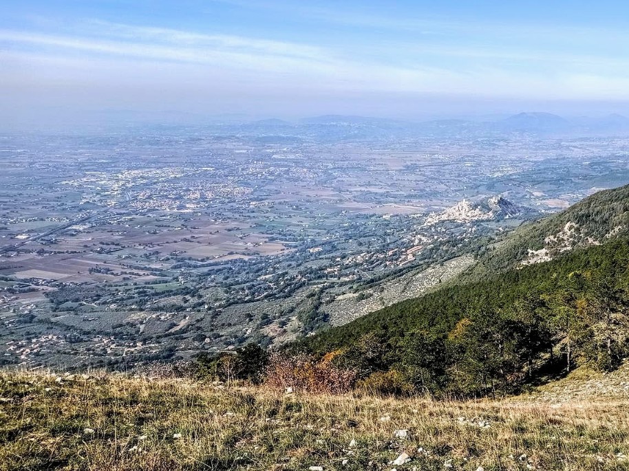 Way of St. Francis: Day Eleven, Assisi to Spello, Sasso Piano Viewpoint, from the Top of Monte Subasio