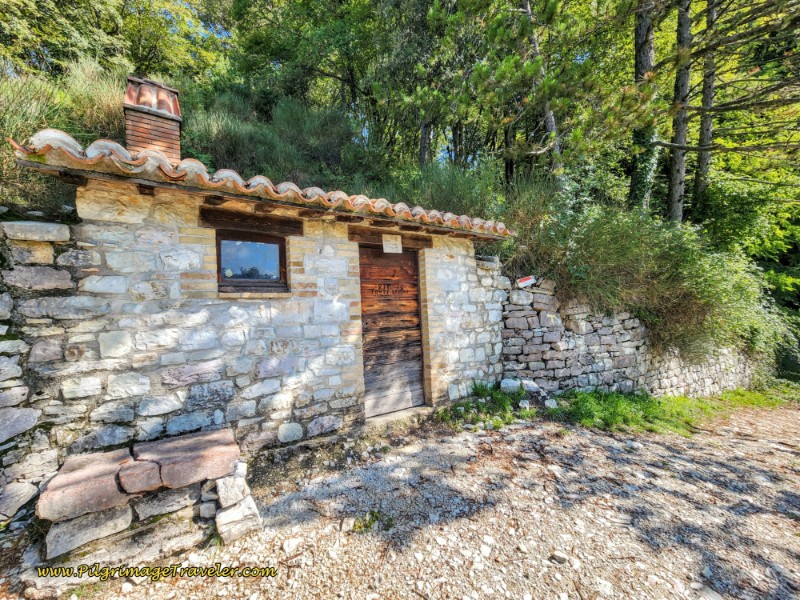 Way of St. Francis: Day Eleven, Assisi to Spello, Rifugio Fonte Bregno a historic landmark on the descent from Monte Subasio