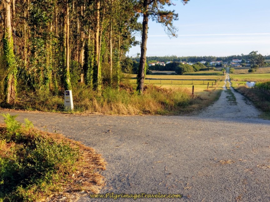 Left Turn at 17.4 Kilometer Waymark