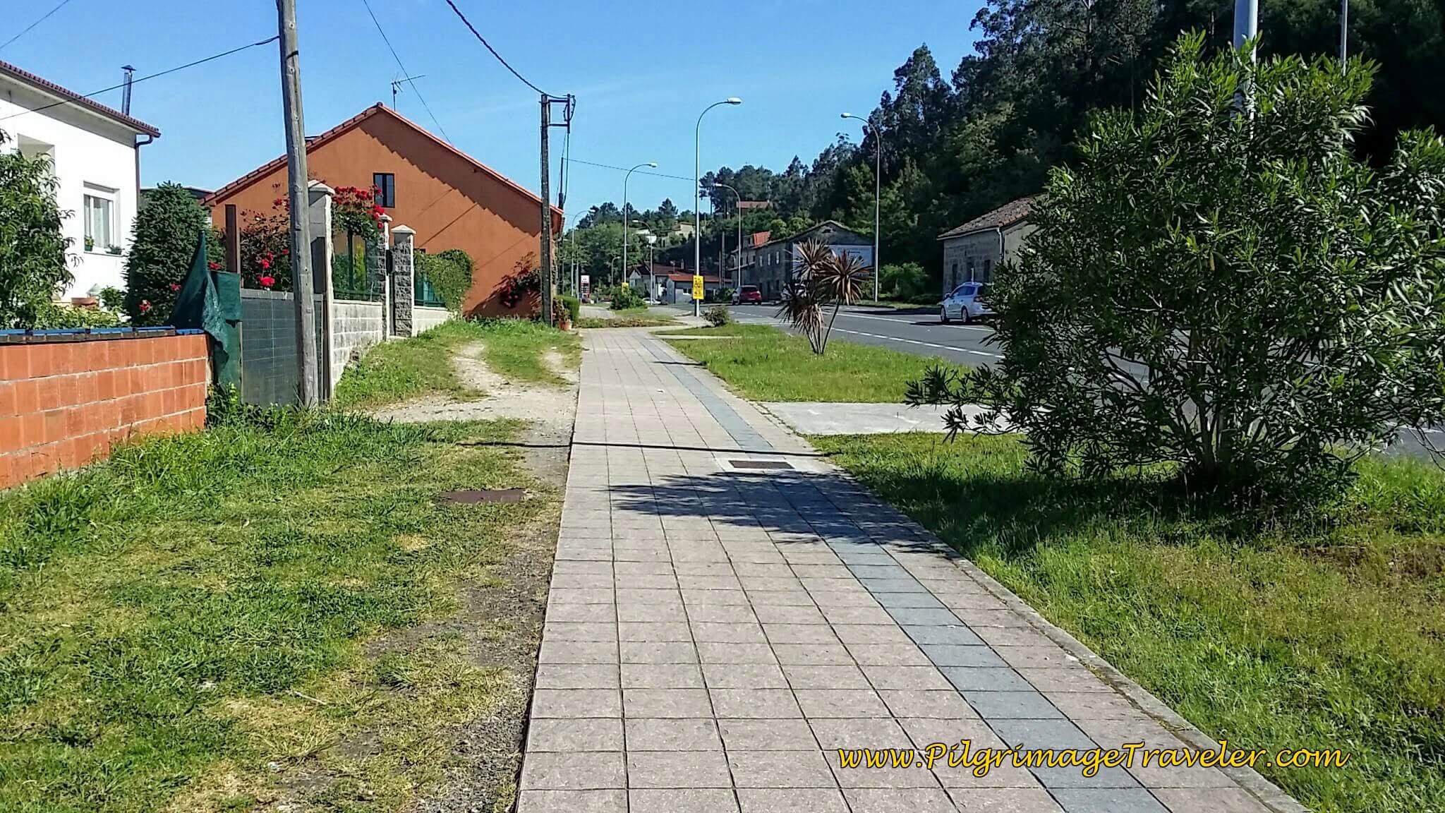 Sidewalk Parallels the N-550 on Day Twenty-Four, Portuguese Camino