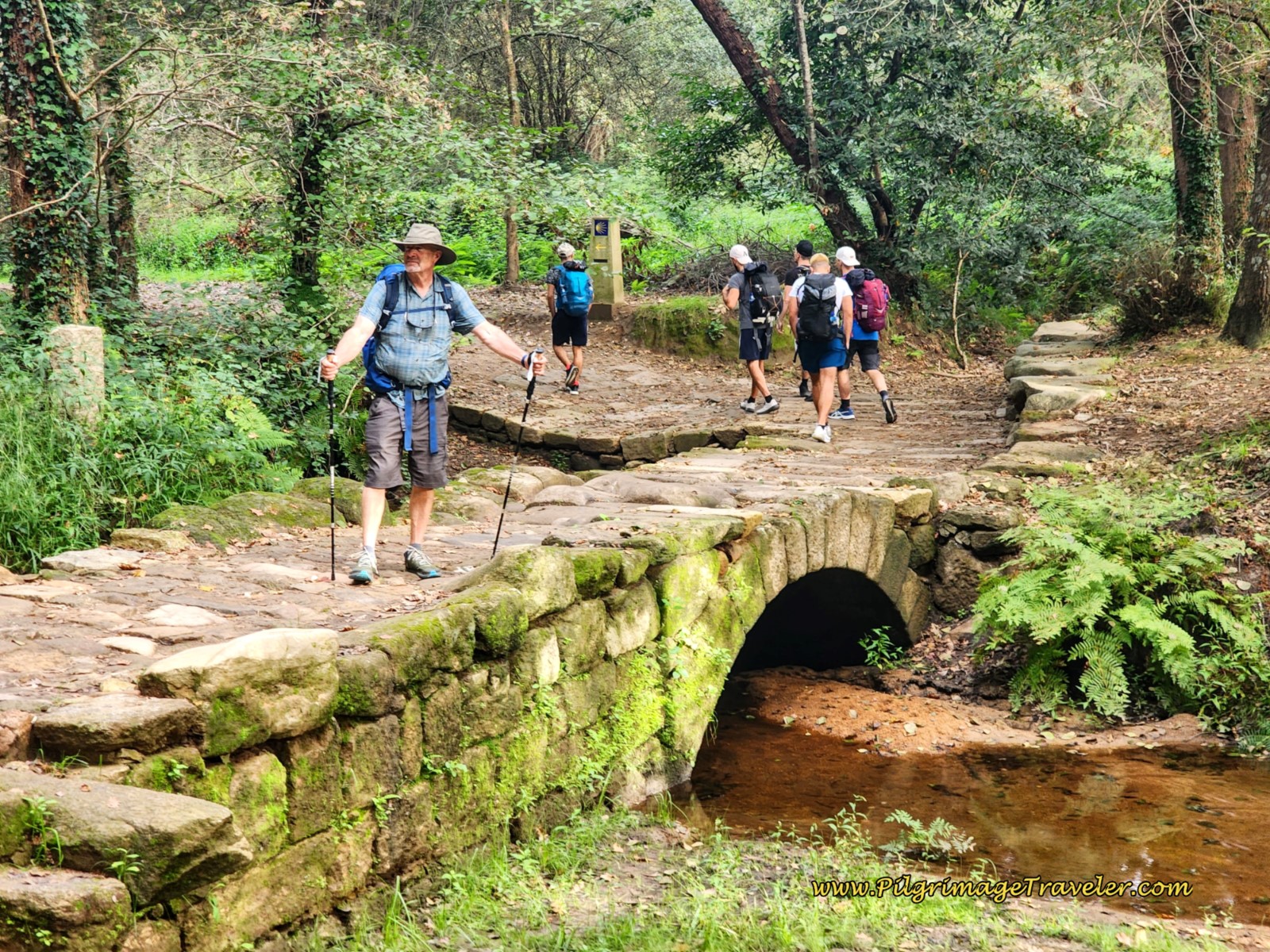 Crossing the Río San Simón on Medieval Bridge