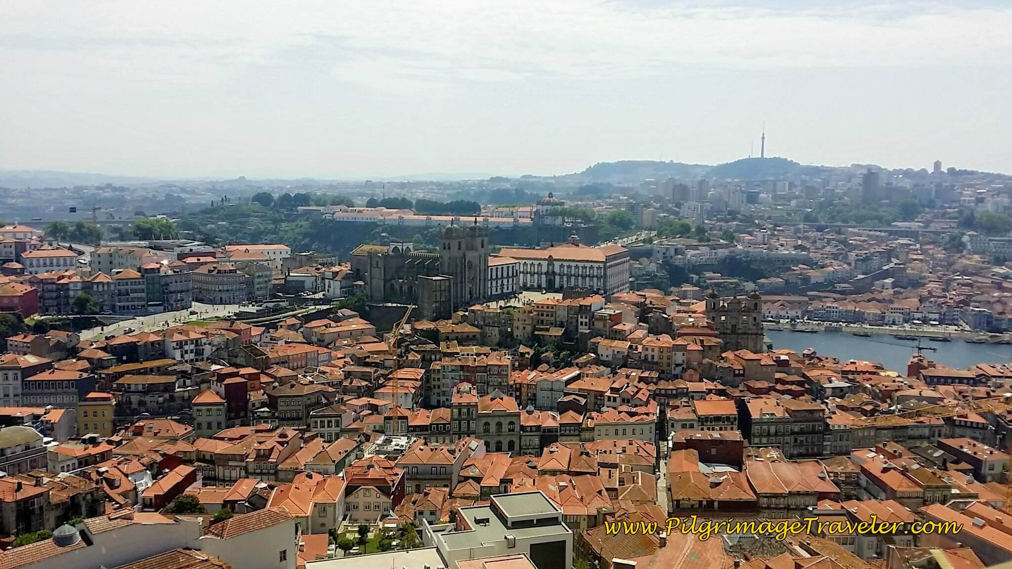 View Southeast of the Cathedral from the Clérigos Tower in Porto, Portugal
