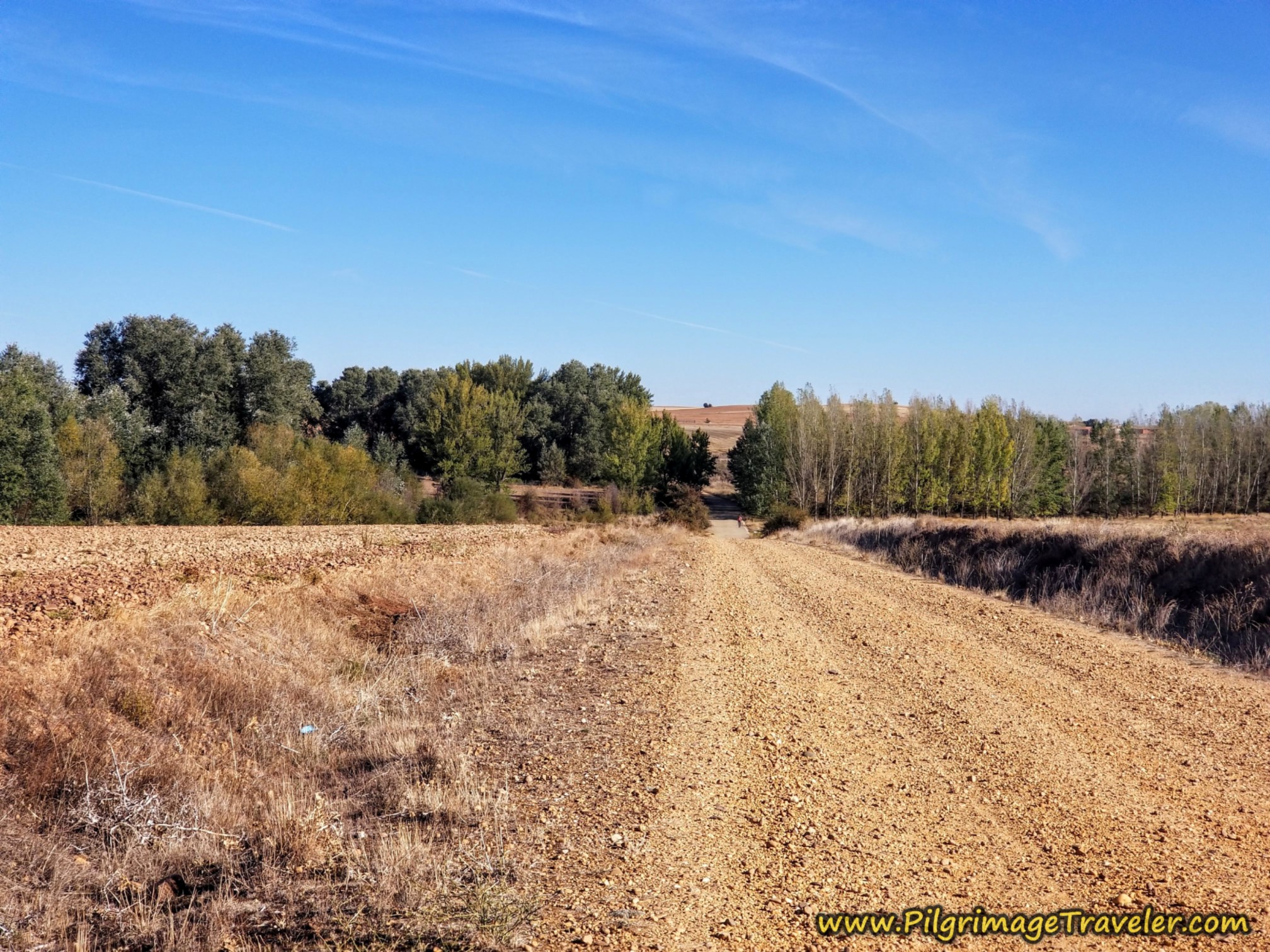 Drop Down and Cross Arroyo on the Vía de la Plata from Montamarta to Granja de Moreruela