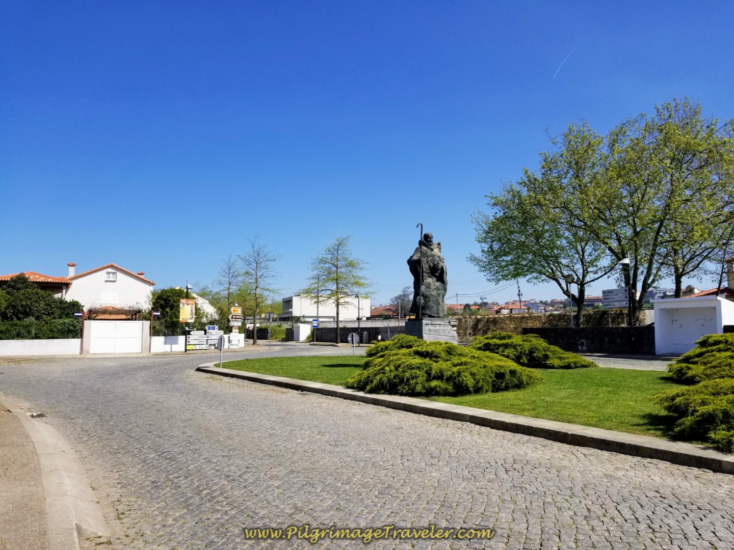 Entering Rates at Roundabout on day sixteen on the Central Route of the Portuguese Way