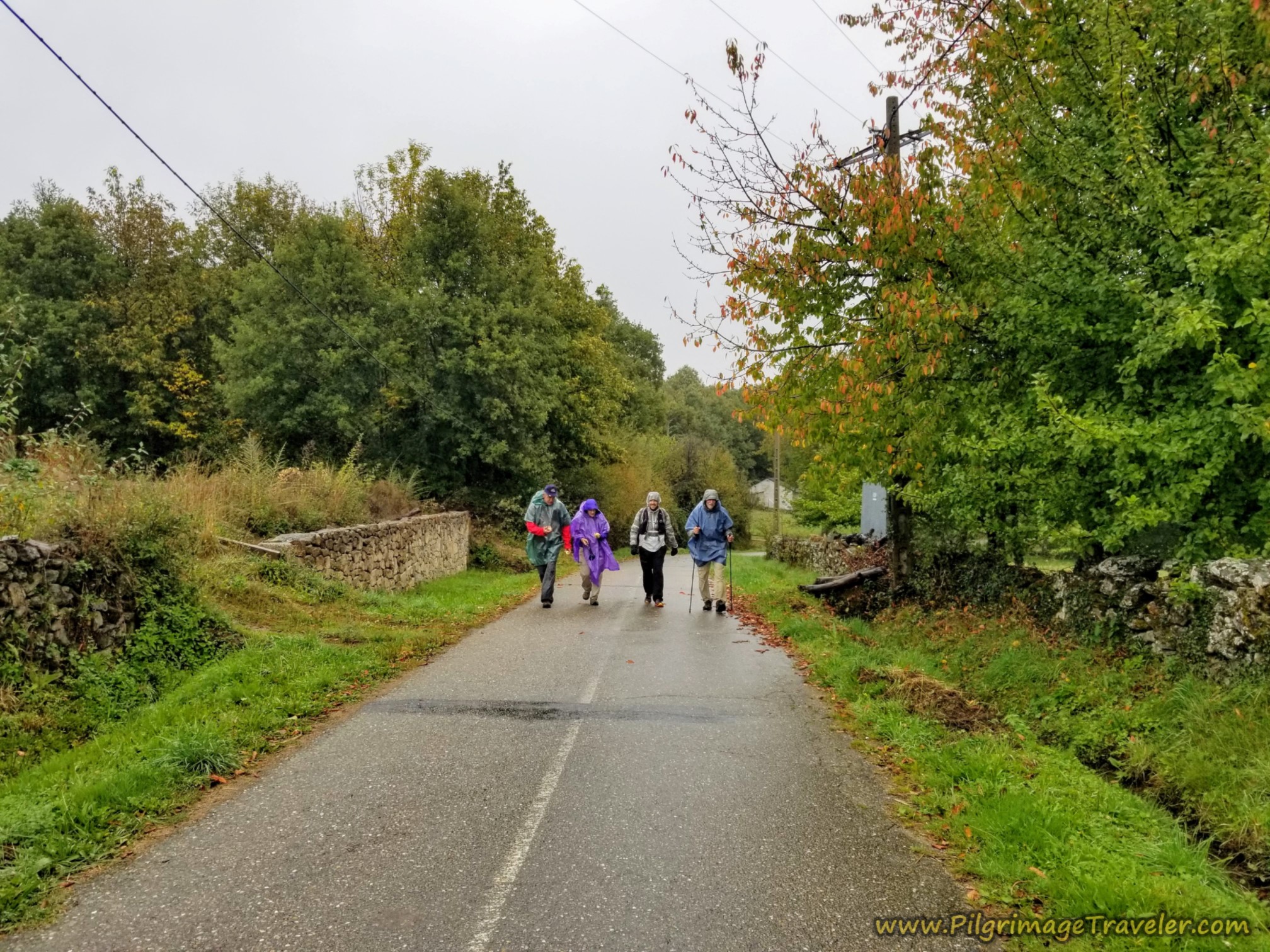 Foursome Back in Full Rain Gear