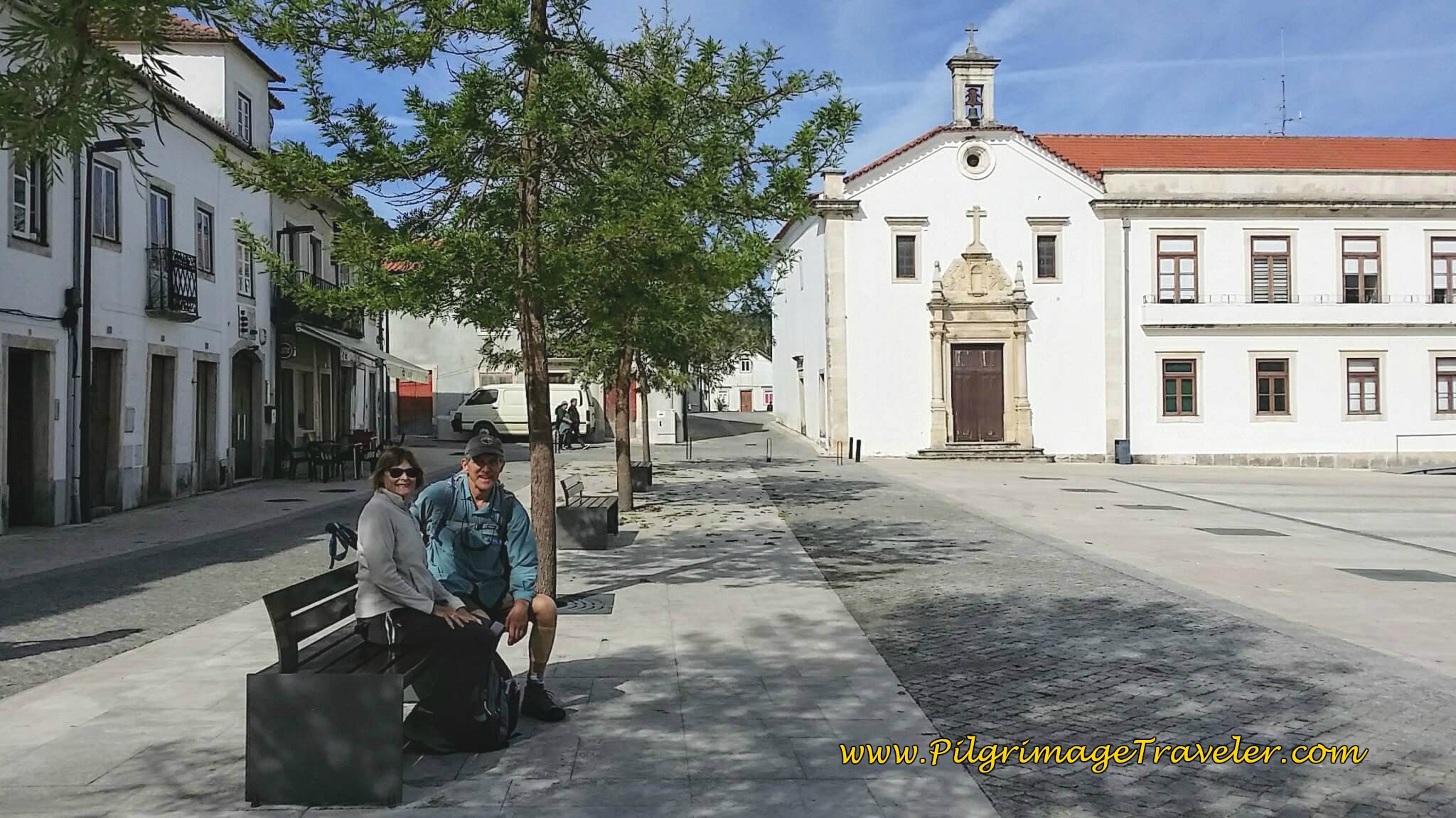 Christine and Rich at the Largo Adolfo Figueiredo, the Town Center