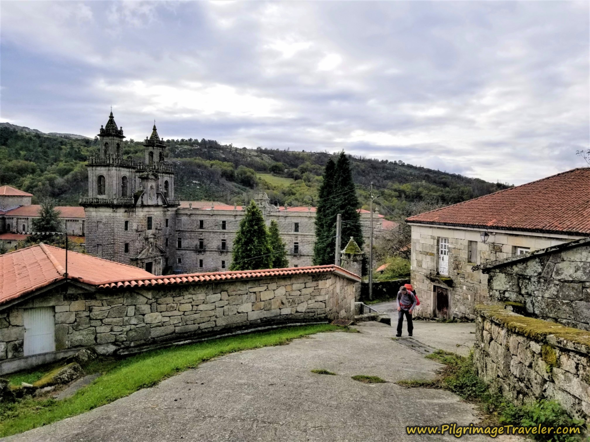Look Back on the Mosteiro de Oseira, Camino Sanabrés, Cea to Estación de Lalín