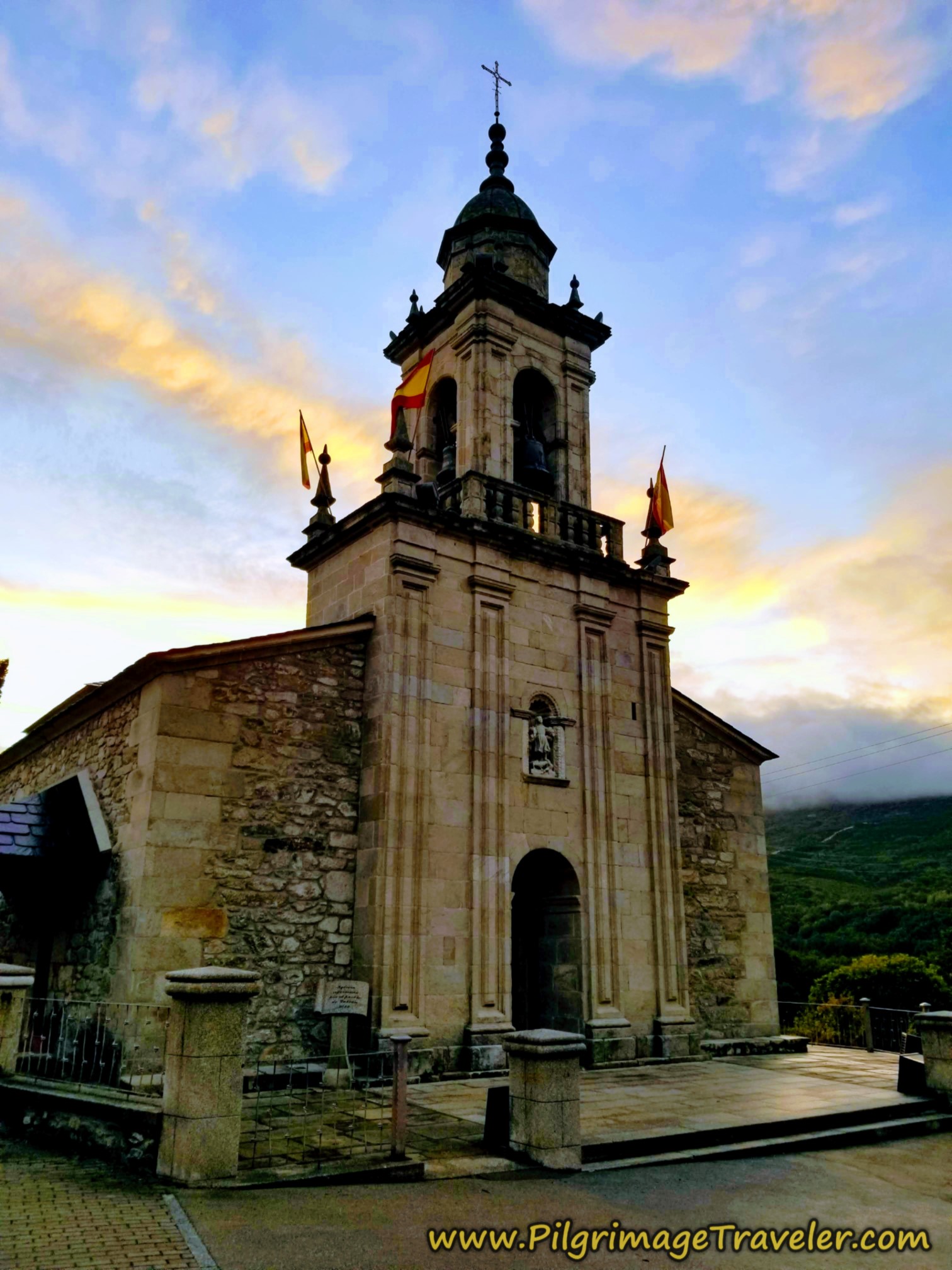 Iglesia de San Mamés at Dawn on the Camino Sanabrés from Lubián to A Gudiña