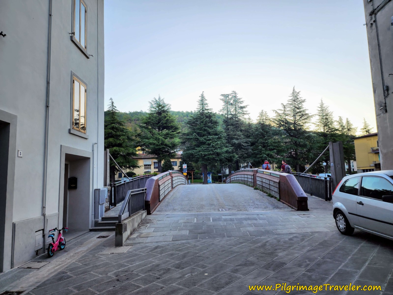 Cross Tiber River on Bridge