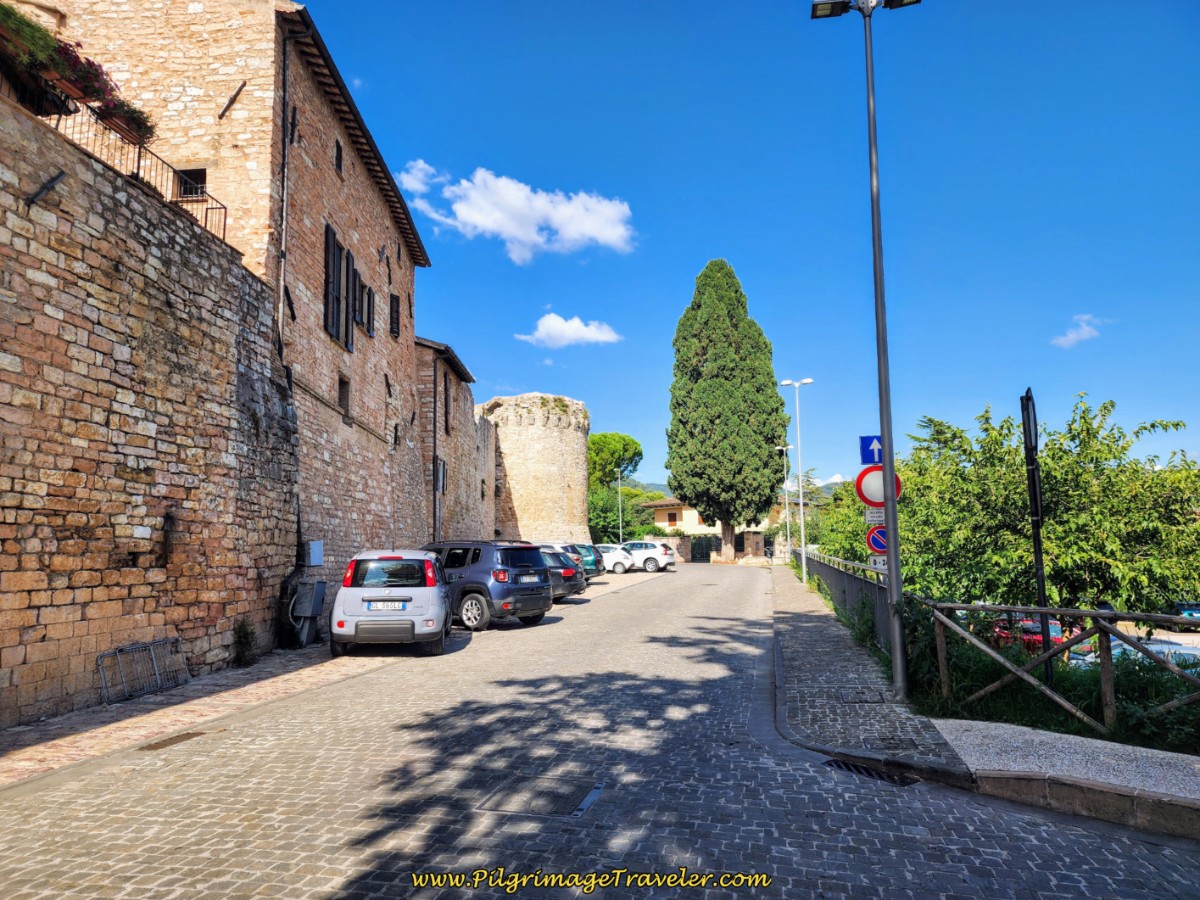 Way of St. Francis: Day Twelve, Spello to Trevi, Roman Wall along the Spello south side.